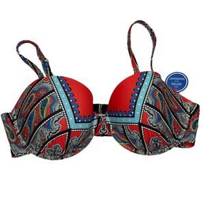 Swimsuits For All Paisley Padded Underwire Bikini Top NWT Size 14